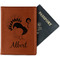 Old Fashioned Thanksgiving Cognac Leather Passport Holder With Passport - Main