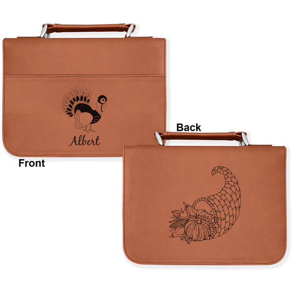 Old Fashioned Thanksgiving Cognac Leatherette Bible Covers - Large Double Sided Apvl