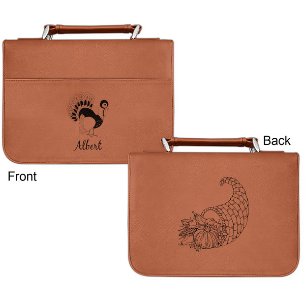 Old Fashioned Thanksgiving Cognac Leatherette Bible Covers - Small Double Sided Apvl