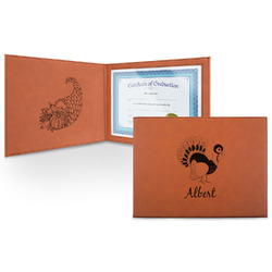 Old Fashioned Thanksgiving Leatherette Certificate Holder - Front and Inside (Personalized)