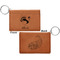 Old Fashioned Thanksgiving Cognac Leatherette Keychain ID Holders - Front and Back Apvl