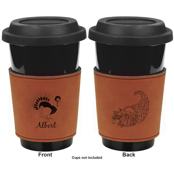 Old Fashioned Thanksgiving Cognac Leatherette Mug Sleeve - Double Sided Apvl