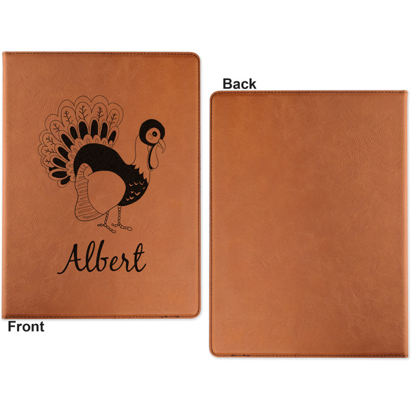 Old Fashioned Thanksgiving Cognac Leatherette Portfolios with Notepad - Small - Single Sided- Apvl