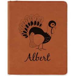 Old Fashioned Thanksgiving Leatherette Zipper Portfolio with Notepad (Personalized)