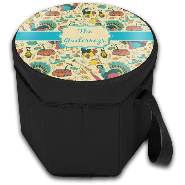 Old Fashioned Thanksgiving Collapsible Personalized Cooler & Seat (Closed)