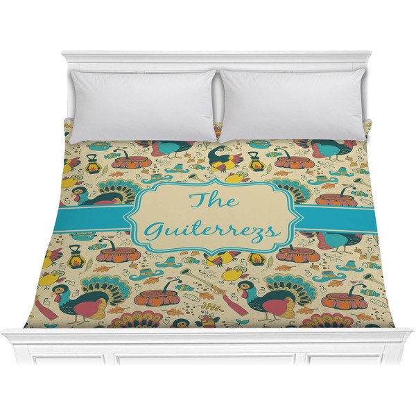 Custom Old Fashioned Thanksgiving Comforter - King (Personalized)