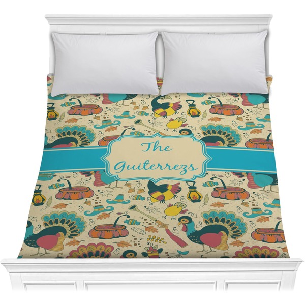 Custom Old Fashioned Thanksgiving Comforter - Full / Queen (Personalized)