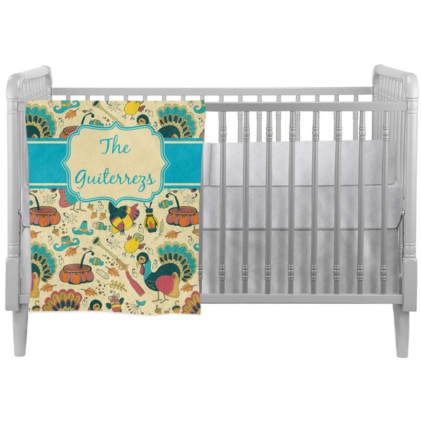 Custom Old Fashioned Thanksgiving Crib Comforter / Quilt (Personalized)