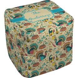 Old Fashioned Thanksgiving Cube Pouf Ottoman (Personalized)