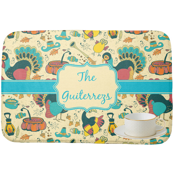 Old Fashioned Thanksgiving Dish Drying Mat - with cup