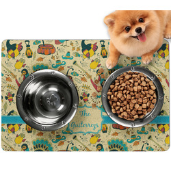 Old Fashioned Thanksgiving Dog Food Mat - Small w/ Name or Text