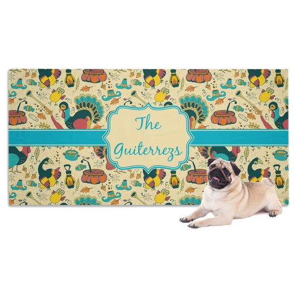 Custom Old Fashioned Thanksgiving Dog Towel (Personalized)