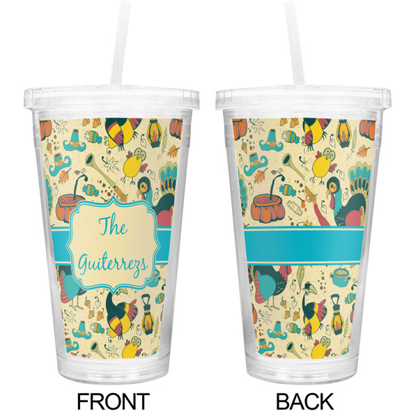 Old Fashioned Thanksgiving Double Wall Tumbler with Straw - Approval