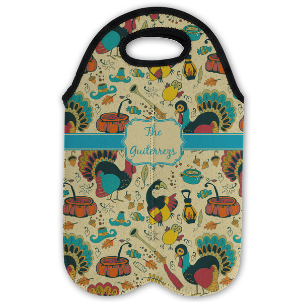 Old Fashioned Thanksgiving Double Wine Tote - Flat (new)