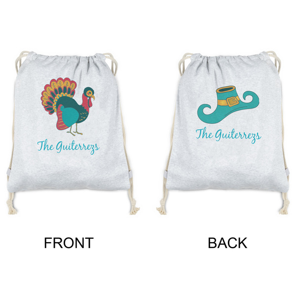 Old Fashioned Thanksgiving Drawstring Backpacks - Sweatshirt Fleece - Double Sided - APPROVAL
