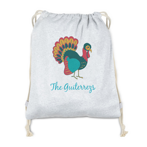 Custom Old Fashioned Thanksgiving Drawstring Backpack - Sweatshirt Fleece (Personalized)