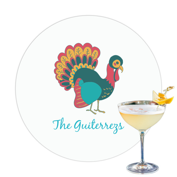 Custom Old Fashioned Thanksgiving Printed Drink Topper - 3.25" (Personalized)