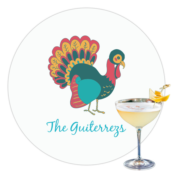 Custom Old Fashioned Thanksgiving Printed Drink Topper - 3.5" (Personalized)