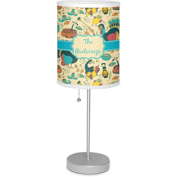 Custom Old Fashioned Thanksgiving Lamp with Drum Shade (Personalized)