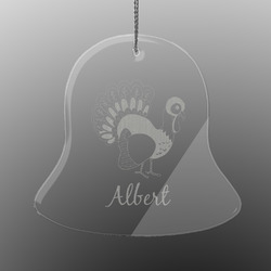 Old Fashioned Thanksgiving Engraved Glass Ornament - Bell (Personalized)
