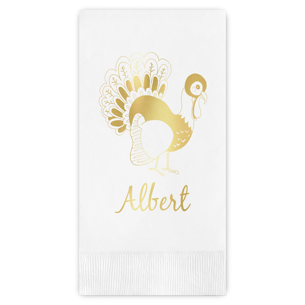 Custom Old Fashioned Thanksgiving Guest Napkins - Foil Stamped (Personalized)