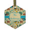 Old Fashioned Thanksgiving Frosted Glass Ornament - Hexagon