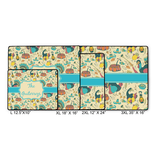 Old Fashioned Thanksgiving Gaming Mats - SIZE CHART