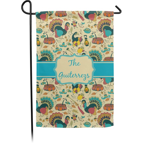 Custom Old Fashioned Thanksgiving Small Garden Flag - Double Sided w/ Name or Text