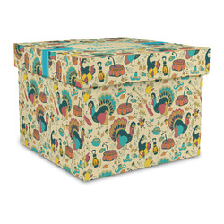 Old Fashioned Thanksgiving Gift Box with Lid - Canvas Wrapped - Large (Personalized)