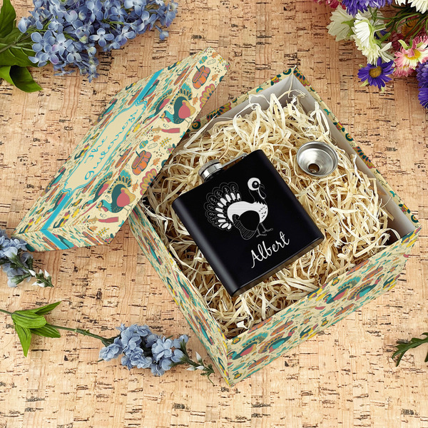 Old Fashioned Thanksgiving Gift Boxes with Lid - Canvas Wrapped - Large - In Context