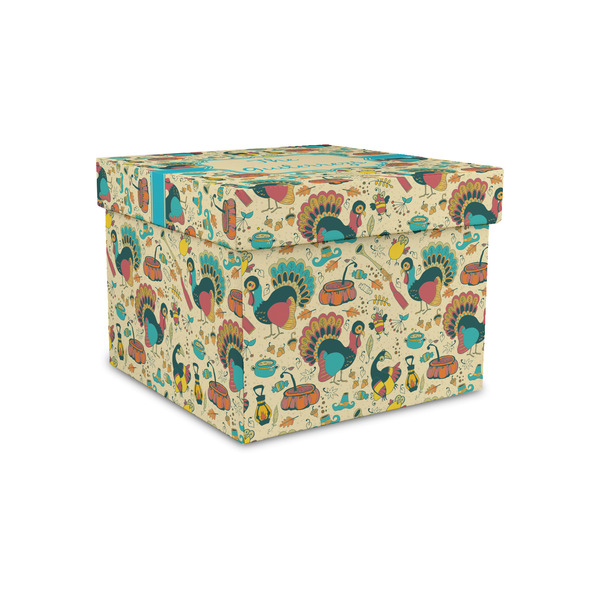 Custom Old Fashioned Thanksgiving Gift Box with Lid - Canvas Wrapped - Small (Personalized)