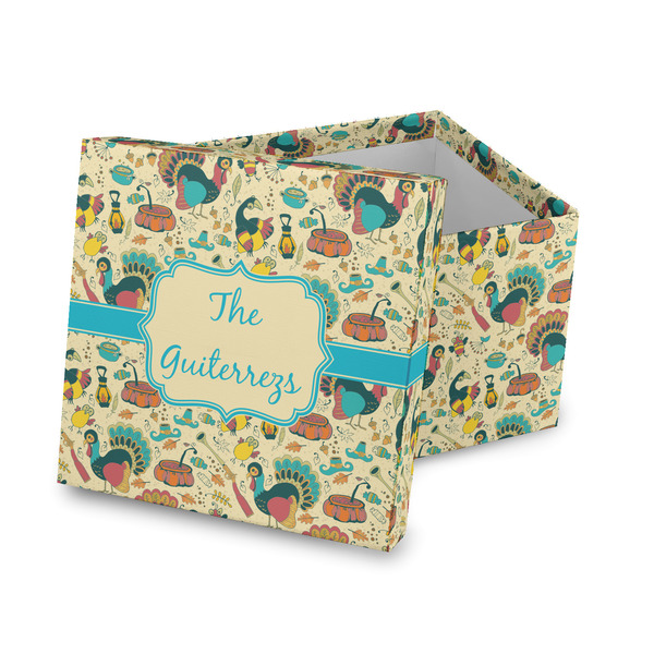 Custom Old Fashioned Thanksgiving Gift Box with Lid - Canvas Wrapped (Personalized)