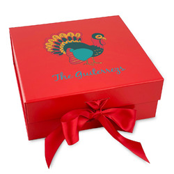 Old Fashioned Thanksgiving Gift Box with Magnetic Lid - Red (Personalized)