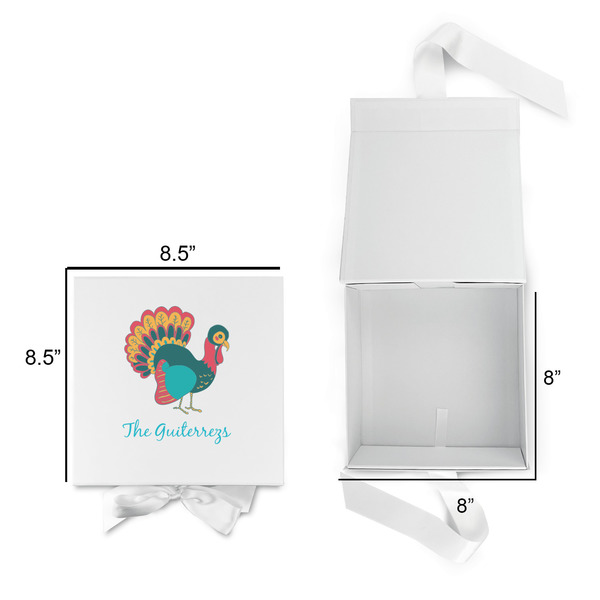Old Fashioned Thanksgiving Gift Boxes with Magnetic Lid - White - Open & Closed