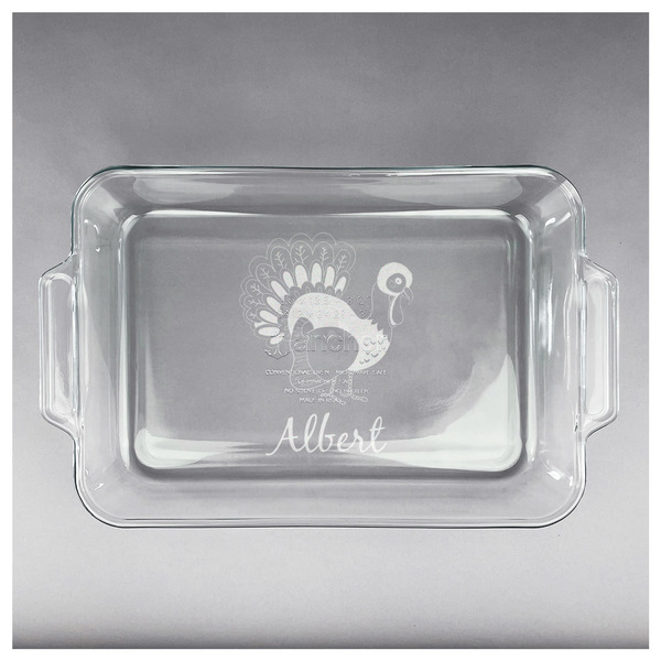 Old Fashioned Thanksgiving Glass Baking Dish - APPROVAL (13x9)