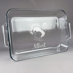 Old Fashioned Thanksgiving Glass Baking Dish - 13in x 9in (Personalized)