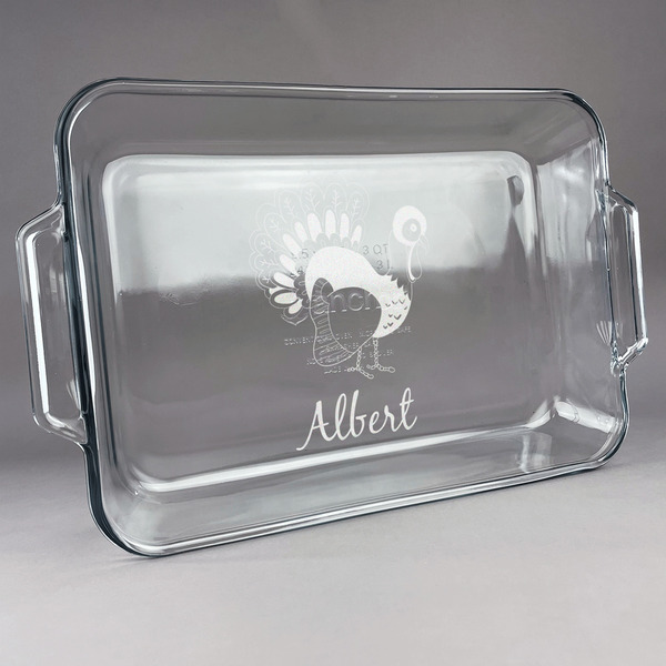 Custom Old Fashioned Thanksgiving Glass Baking Dish - 13in x 9in (Personalized)