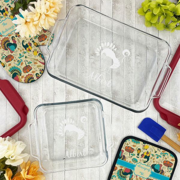 Old Fashioned Thanksgiving Glass Baking Dish Set - LIFESTYLE
