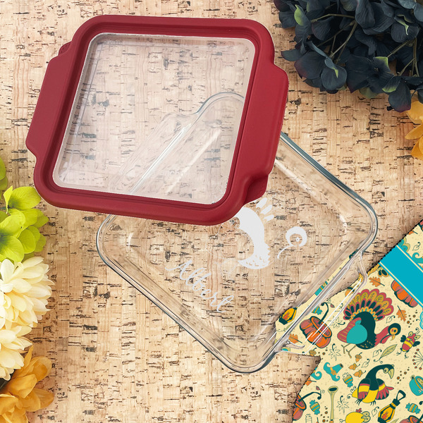 Old Fashioned Thanksgiving Glass Cake Dish - LIFESTYLE (8x8)