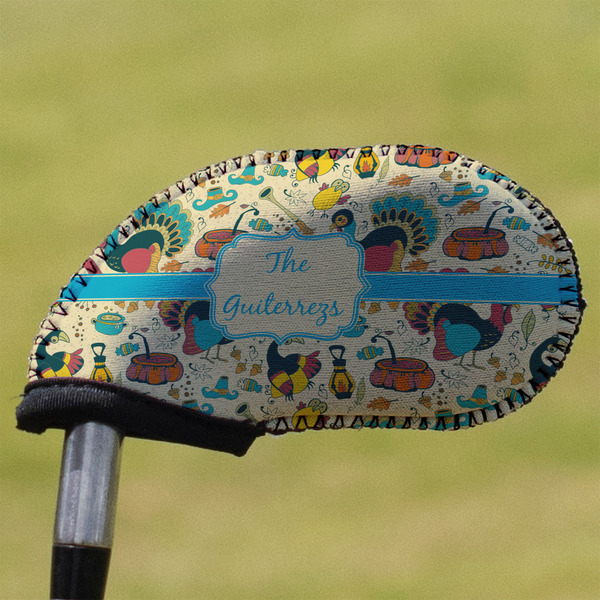 Custom Old Fashioned Thanksgiving Golf Club Iron Cover (Personalized)