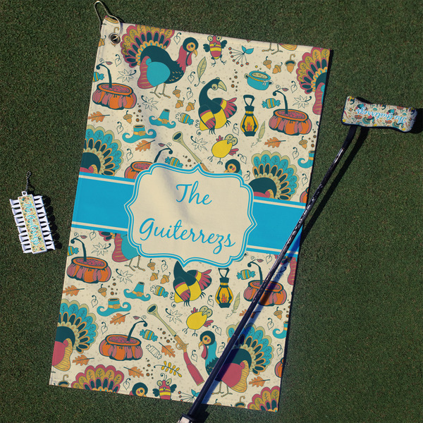 Custom Old Fashioned Thanksgiving Golf Towel Gift Set (Personalized)