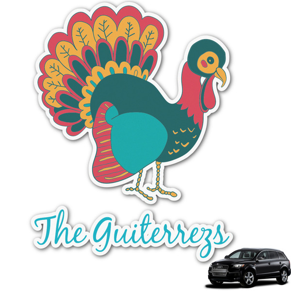 Custom Old Fashioned Thanksgiving Graphic Car Decal (Personalized)