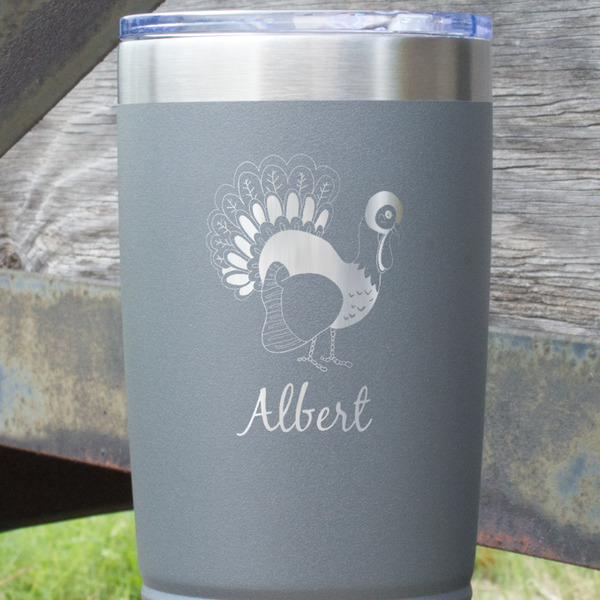 Old Fashioned Thanksgiving Gray Polar Camel Tumbler - 20oz - Close Up