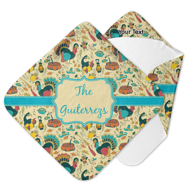Custom Old Fashioned Thanksgiving Hooded Baby Towel (Personalized)