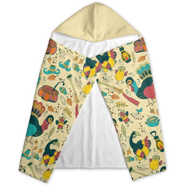 Old Fashioned Thanksgiving Hooded Towel - Folded