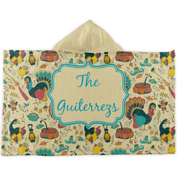 Custom Old Fashioned Thanksgiving Kids Hooded Towel (Personalized)