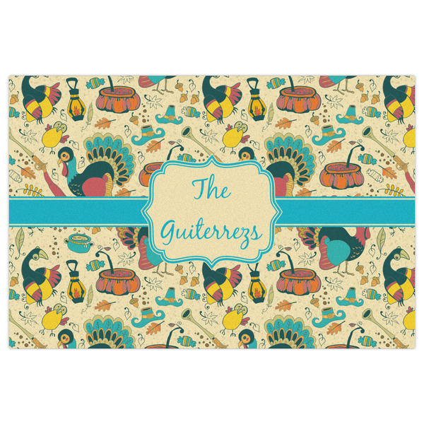 Old Fashioned Thanksgiving Indoor / Outdoor Rug - 4'x6' - Front Flat