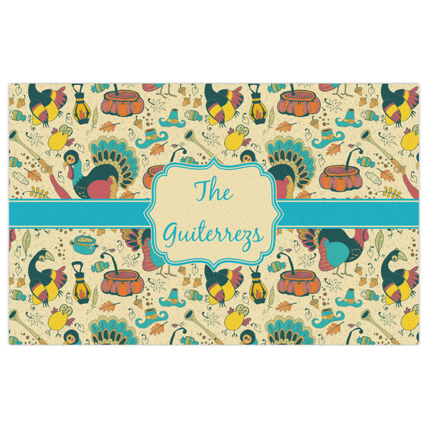 Old Fashioned Thanksgiving Indoor / Outdoor Rug - 5'x8' - Front Flat