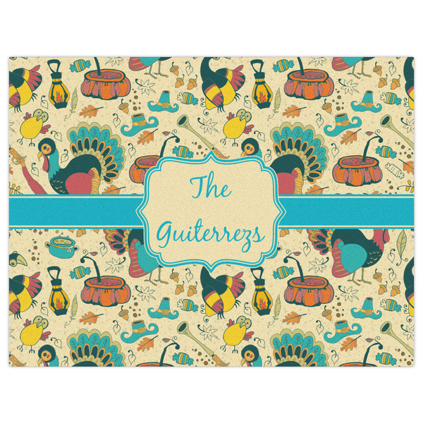 Old Fashioned Thanksgiving Indoor / Outdoor Rug - 6'x8' - Front Flat