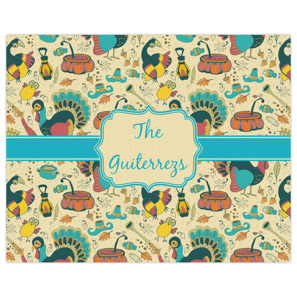 Old Fashioned Thanksgiving Indoor / Outdoor Rug - 8'x10' - Front Flat